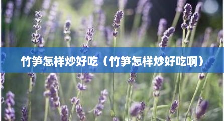 竹笋怎样炒好吃（竹笋怎样炒好吃啊）