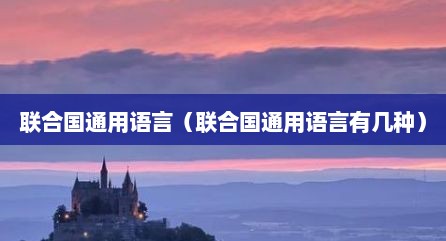 联合国通用语言（联合国通用语言有几种）