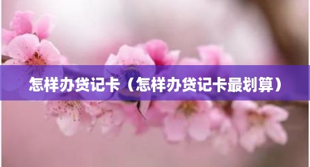 怎样办贷记卡（怎样办贷记卡最划算）