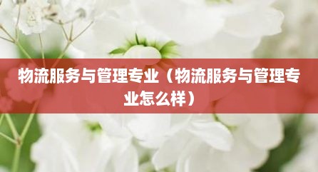 物流服务与管理专业（物流服务与管理专业怎么样）