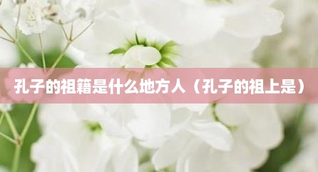孔子的祖籍是什么地方人（孔子的祖上是）