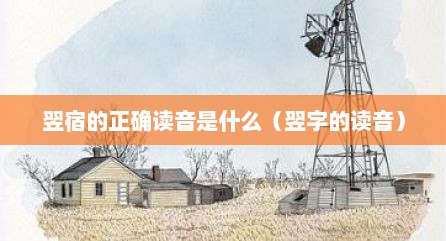 翌宿的正确读音是什么（翌字的读音）