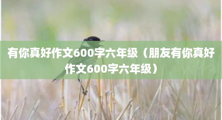 有你真好作文600字六年级（朋友有你真好作文600字六年级）