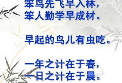 笨鸟先飞早入林（笨鸟先飞早入林笨人勤学早成材的意思）