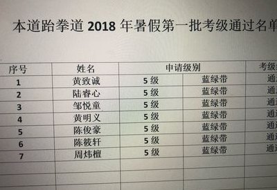 跆拳道等级（跆拳道等级考试）