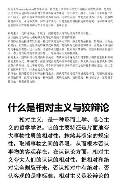相对主义诡辩论（形而上学诡辩论和相对主义诡辩论）