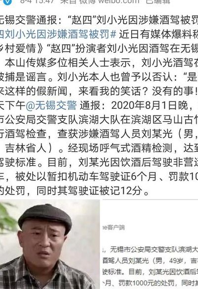 刘小光因酒驾被交警处罚（刘小光酒架）