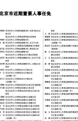 北京人事(北京市人事调整)