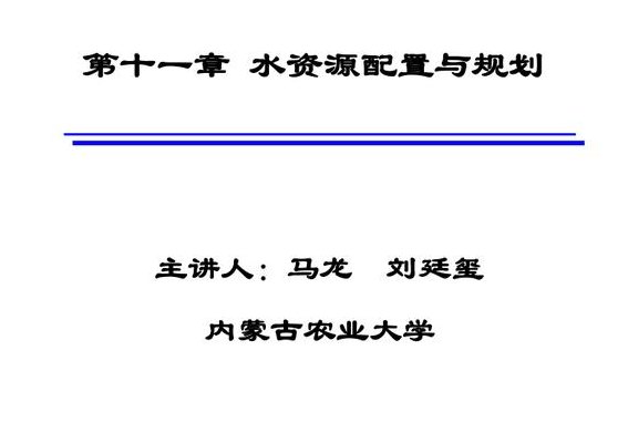规划水资源(水资源管理与可持续利用)