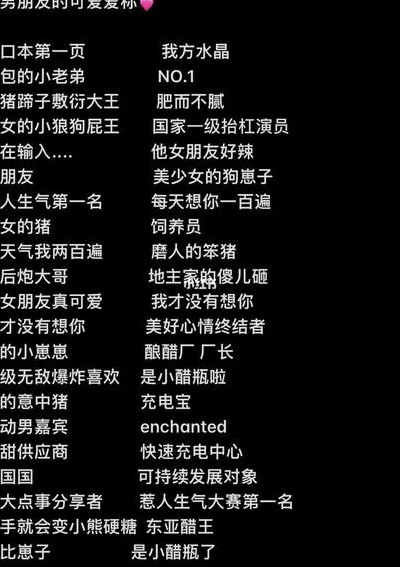 对男朋友的调皮爱称（对男朋友的调皮称呼）