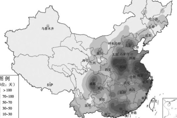 中国雾霾分布图（雾霾分布图实时）