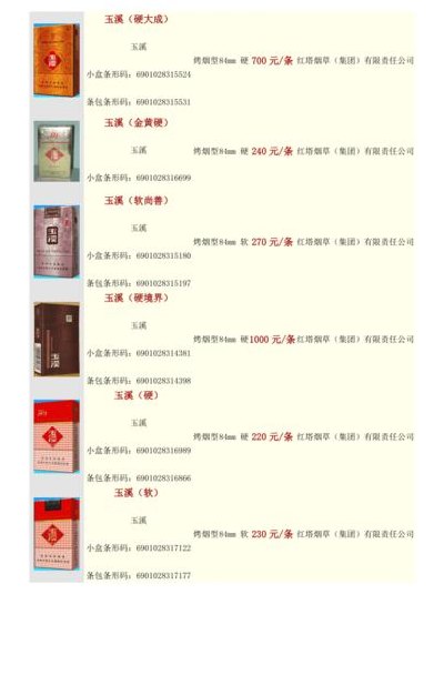 玉漠烟多少钱一包图片（玉漠香烟多少钱一条）