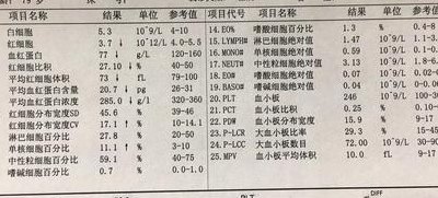 正常人的血常规化验单（正常人的血常规化验单是怎样的）