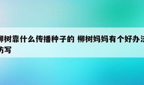 柳树靠什么传播种子（柳树靠什么传播种子的二年级上册）