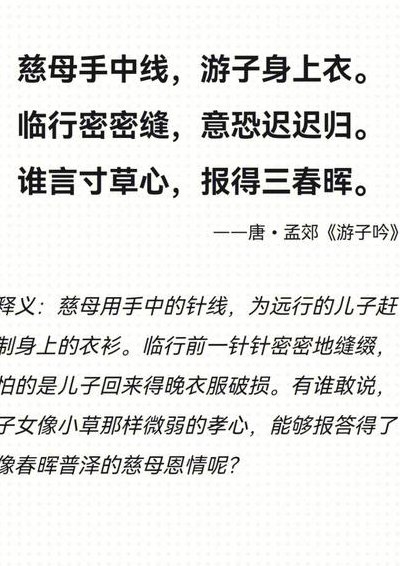 慈母手中线的意思（慈母手中线的后一句）