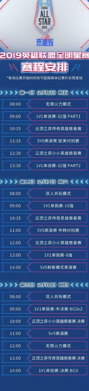英雄联盟全明星赛赛程（lol英雄联盟全明星赛）