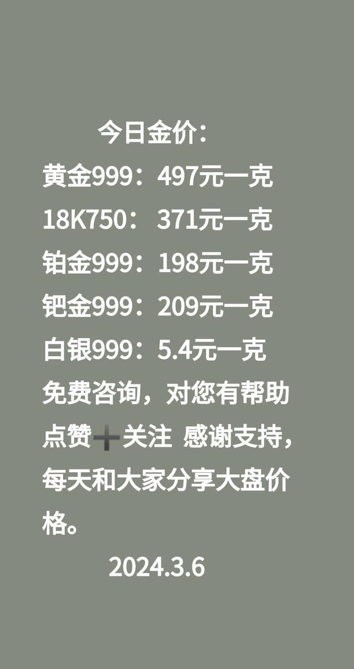 999银价格今天多少一克（999银今天的价格）