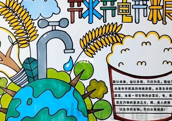 节水节电节粮（节水节电节粮绘画）