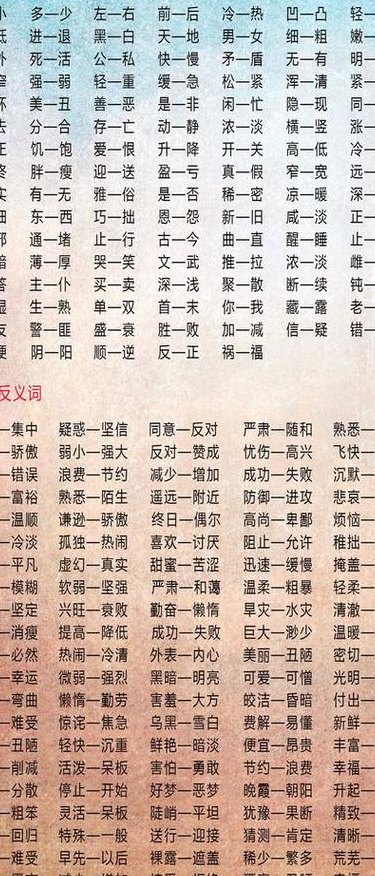 宽的反义词是什么（弱小的反义词是什么）