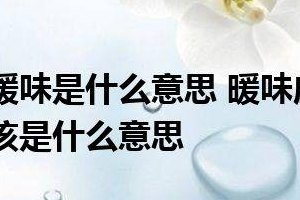 暖味是什么意思（暖味是什么意思啊）