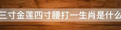 三寸金莲四寸腰是什么生肖（三寸金莲四寸腰是什么生肖动物）