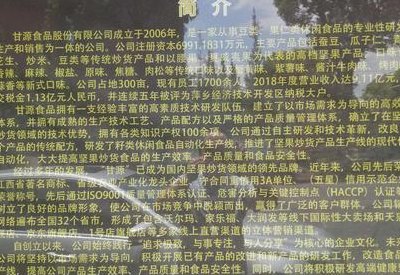 甘源食品（甘源食品有限公司简介）