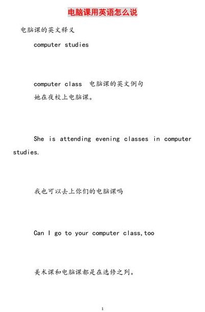 电脑用英语怎么说（个人电脑用英语怎么说）