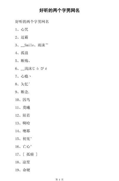 中二的网名（中二的网名男生）