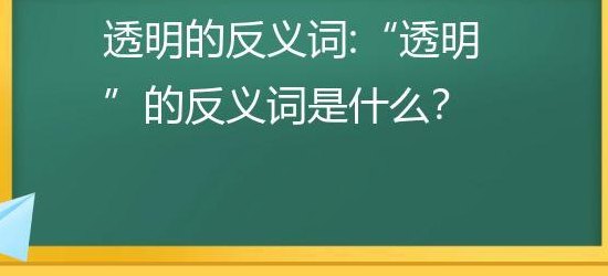 透明的反义词是什么（详细的反义词是什么）