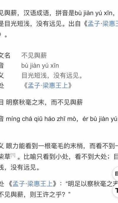 目光短浅没有远见（目光短浅没有远见的人）