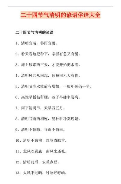 关于清明节的四字词语（关于清明节的四字词语 古诗 谚语）