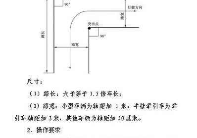 科目二直角转弯（科目二直角转弯尺寸图）