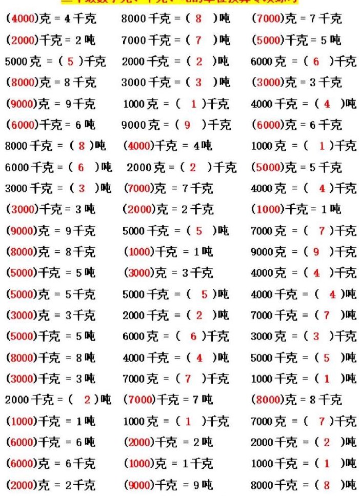 克与斤的换算公式（克与斤的换算公式表）