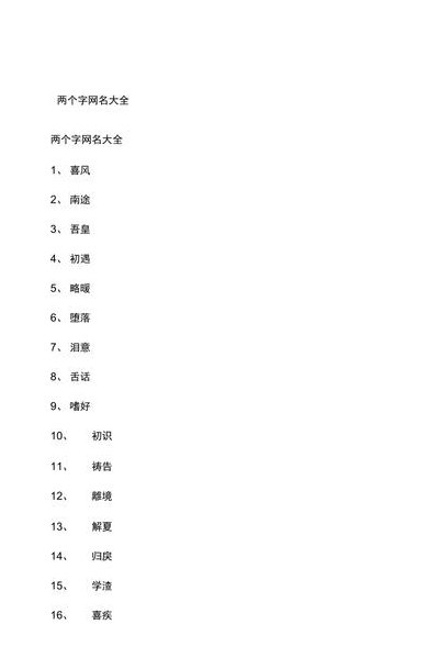 两个字的网名霸气（两个字的网名霸气冷酷好听女）