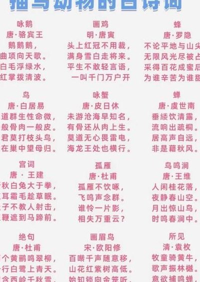 动物的诗句（描写春天动物的诗句）
