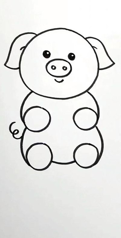 最简单的小猪的画法（简易小猪的画法）