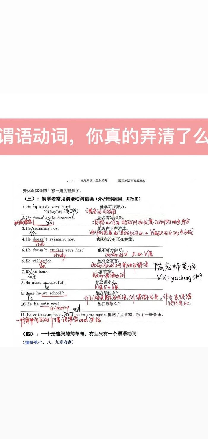 什么是谓语动词（谓语动词三大类）