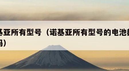 诺基亚所有型号（诺基亚所有型号的电池都一样吗）