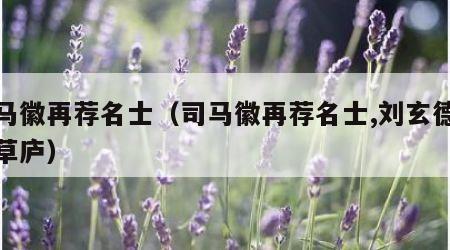 司马徽再荐名士（司马徽再荐名士,刘玄德三顾草庐）