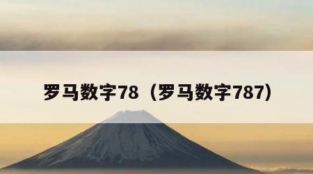 罗马数字78（罗马数字787）