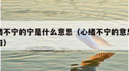 心绪不宁的宁是什么意思（心绪不宁的意思和造句）