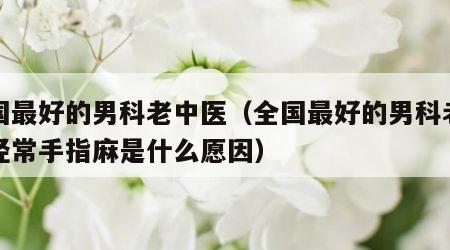 全国最好的男科老中医（全国最好的男科老中医经常手指麻是什么愿因）