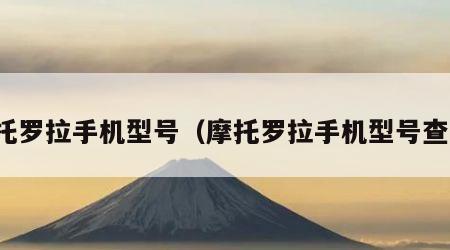 摩托罗拉手机型号（摩托罗拉手机型号查询）