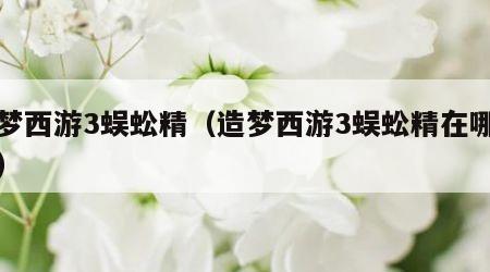 造梦西游3蜈蚣精（造梦西游3蜈蚣精在哪里打）