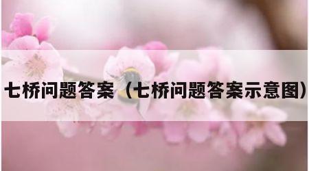 七桥问题答案（七桥问题答案示意图）