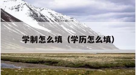 学制怎么填（学历怎么填）