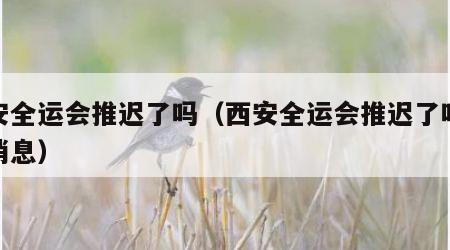 西安全运会推迟了吗（西安全运会推迟了吗最新消息）