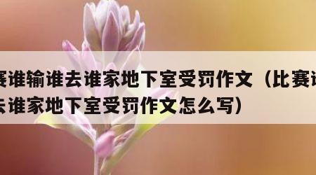 比赛谁输谁去谁家地下室受罚作文（比赛谁输谁去谁家地下室受罚作文怎么写）