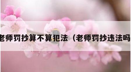 老师罚抄算不算犯法（老师罚抄违法吗）
