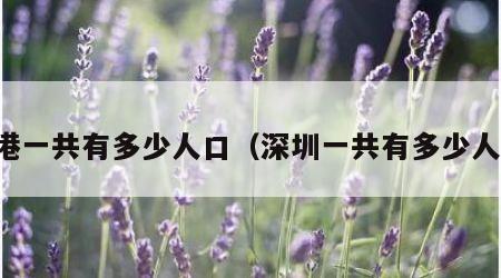 香港一共有多少人口（深圳一共有多少人口）